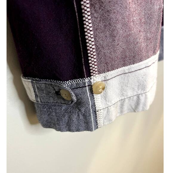 Fiorlini International, Plaid, Zip front shirt, collar, L - Picture 8 of 9